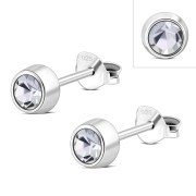 Cubic Zirconia Silver Stud Earrings, e426st